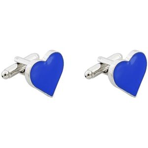 AMDXD Cufflinks Men's Stainless Steel Heart Cufflinks Wedding, Red/Black/Blue Cufflinks for Men for Wedding, Engagement, Valentine's Day, Anniversary, Metal, No cubic zirconia