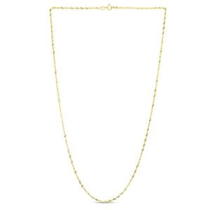 Jewelryweb 14ct Yellow Gold 1.5mm Sparkle Cut Singapore Chain With Spring Ring Clasp Necklace Jewelry for Women - 61 Centimeters
