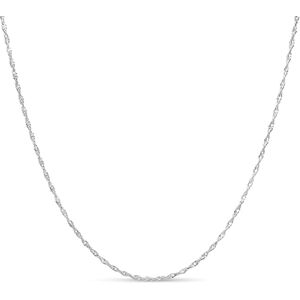 Kezef Creations KEZEF Solid Sterling Silver 2mm Singapore Twisted Curb Link 14" inch Necklace Chain