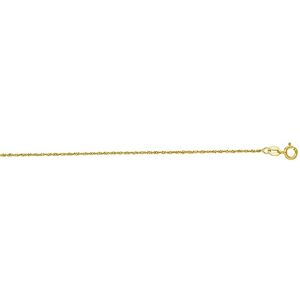 Jewelryweb 14ct Yellow Gold 1.0mm Sparkle Cut Singapore Chain With Spring Ring Clasp Necklace Jewelry for Women - 41 Centimeters