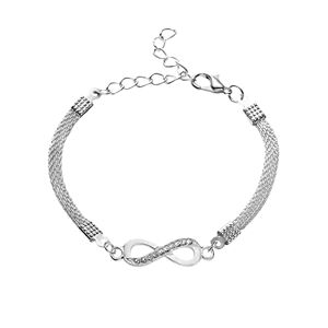 8 Shape Planet Bracelet Silver Color Link Chain Crystal Bracelet Jewelry Charm Bracelet Gift For Woman Girls Flash Diamond Adjustable For Women Bridal Pearl Earrings (D, One Size)