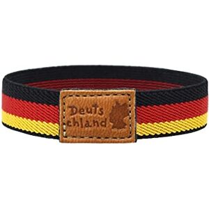 BDM Germany Bracelet, German Flag Elastic Bracelet for Men and Women, German Bracelet with Leather Seal