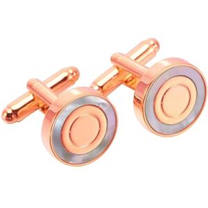 AMDXD Shirt for Cufflinks Men Slim Fit Shell Cufflinks Wedding Rose Gold/Gold Cufflinks for Men Wedding Engagement Valentine's Day Anniversary, copper, No cubic zirconia, WTQQ2D22DE769