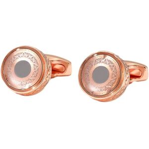 AMDXD Cufflinks Men's Retro, Round Flower Pattern Cufflinks for Men Gold, Gold/Rose Gold Cufflinks for Men for Wedding, Engagement, Valentine's Day, Anniversary, Copper, No cubic zirconia