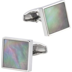 Vxitoaoz Cufflink 2 Pieces Square Black Mother-Of-Pearl Cufflinks For Men'S Shirts And Suit Sleeves, C