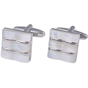 Vxitoaoz Cufflink 2 Pieces Of White Jade Mother-Of-Pearl Cufflinks For Men'S Shirt Buttons And Cuff Studs