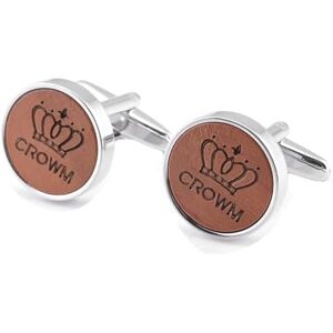 AMDXD Personalised Cufflinks Round Crown Cufflinks Wedding Men Silver Cufflinks for Men Wedding Engagement Valentine's Day Anniversary, Copper, No cubic zirconia