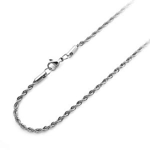 Monera Design Co., Ltd. 555Jewelry Stainless Steel High Polish Classic Charm Cable Chain Twisted Singapore Rope Link Secure Single Claw Clasp Necklace Women Men Unisex Jewelry Accessory, Steel 24 Inch