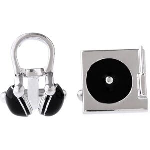 ANAZOZ Mens Cuff Links Silver,Cufflinks Brass Men Headphones Shaped Cufflinks Silver