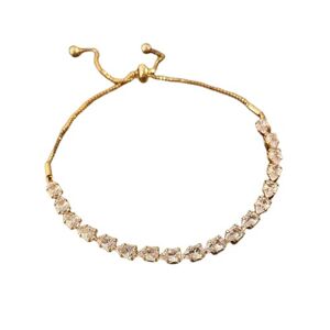 Yazilind Jewelry Limited YAZILIND Luxury Cubic Zirconia Adjustable Bracelets Women's Simple Hand Accessories Jewelry(Gold)