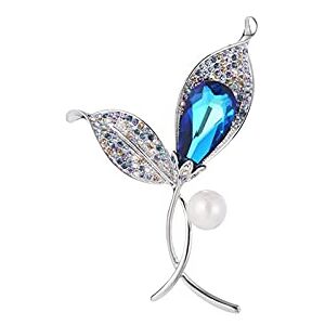 Finoti Fashion Brooch Leaf Brooches Inlaid Crystal Elegant Ladies Brooch - Fashion Dresses Sweater Chain Corsage Accessories - Birthday Gifts for Girlfriends Brooches for Women (Color : B) (A b)