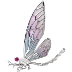 GeRnie 925 Sterling Silver Colorful Enamel Zircon Dragonfly Brooches Women Cute Chic Clothing Accessories Fine Jewel