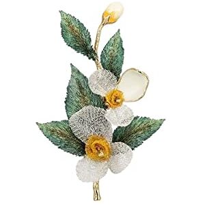 Haoduoo Pin Jewelry Gifts for Women Ladies Elegant Accessories Rose Flower Handmade Folding Embroidered Leaf Romantic Brooch Luxury Wedding Banquet Brooch Brooches & Pins