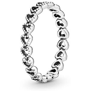 Pandora Moments Women's Sterling Silver Band of Hearts Ring, Size 48, No Box