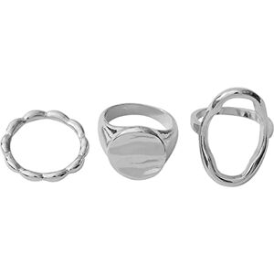 XUZHUWANG Silver Plated Ring Good-Looking Unisex Ring Minimalist Ellipse Geometric Prevent Allergies Jewelry Loop