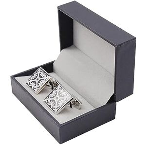 Asdchzen Men'S Shirt Pattern Cufflinks Square Enamel Cufflinks Wedding Clothing Accessories (Cufflinks With Box A)