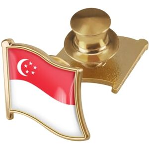 Altcirnmd 1Pcs Singapore Pins Brooch,Enamel Craft Women'S Brooches Pins,Singapore Flag Country Lapel Pin Jewelry For Backpacks Decor Women Men Patriotic Charm Brooch,Yellow,As Shown