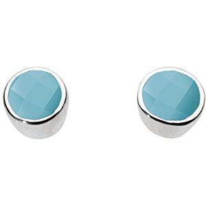 Dew Sterling Silver and Round Turquoise Stud Earrings