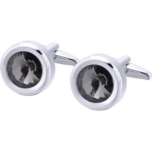 ANAZOZ Cufflinks Men Grey,Copper Cufflinks for Men Round with Cubic Zirconia Grey Cufflinks