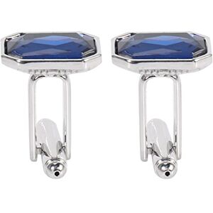 Soymilk 1 Pair Fashion Diamond Colorful Glass Cufflinks Cuff Links Womens Mens Dress Business Wedding Cufflinks Gift Present(Blue)