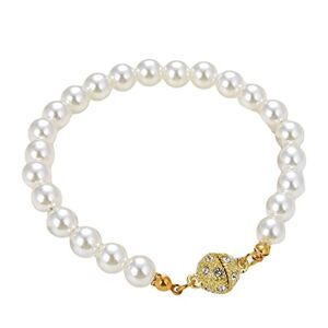 XINGLIDA Pearl Bracelets Round White Freshwater Cultured Pearl Bracelet for Women Fashion Jewellery Wedding Anniversary Gift (W#)