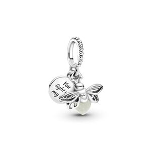 Pandora Passions Glow-in-the-dark Firefly sterling silver dangle with milky green photoluminescent glass
