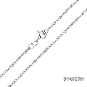 Old English Jewellers Sterling Silver Singapore Chain Necklace 16 18 20 22 24 inch - Solid 925 Silver (16)