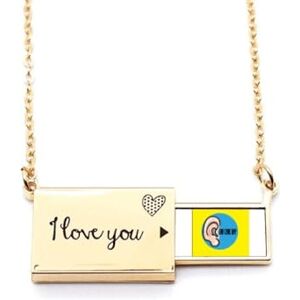 Offbb no/no Memorial Anniversary Ear Care Protect Letter Envelope Necklace Pendant Jewelry