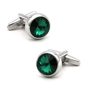 Asdchzen Jewelry Men'S Cufflinks Men'S Crystal Cufflinks Green Color Stone Wedding Cuff Links Wedding Party Cufflink (Large)