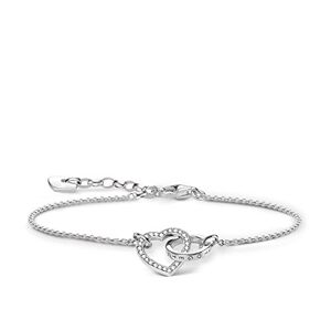 Thomas Sabo Women Bracelet Forever Together Heart Zirconia 925 Sterling Silver A1648-051-14-L19v