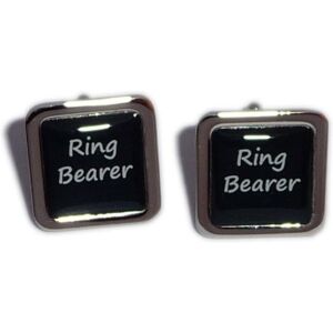 Glam - Wedding Cufflinks/black Ring Bearer Black Square Wedding Cufflinks.