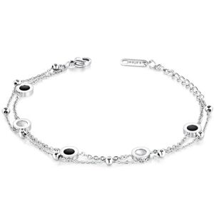 bicup Bracelet Bracelets Women Men Jewellery Jewelry Heart Double Layer Bracelet For Women Adjustable Chain Bracelets Wedding Ad1209-S