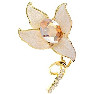 Haoduoo Women Vintage Rhinestone Enamel Lily Flower Brooch Beautiful Elegant Accessories (Color : B, Size (Color : B, Size(Color:C)