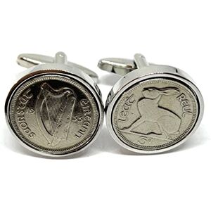 Rstrading Premium 1933 Lucky Irish Threepence 3d for a 91st Birthday or Anniversary cufflinks