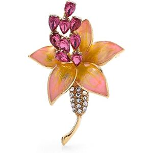 Shoukaii Rhinestone Lily Flower Brooches for Women Unisex 2-Color Enamel Flower Party Office Brooch Pin (Color : A, Size (Color : B, Size (Color : A, Size : As the picture shows)