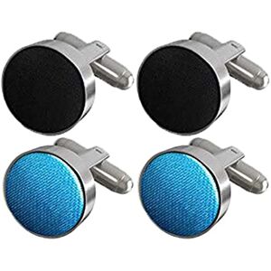 Haowul Stainless Steel Cuff Links 2 Pairs Classic Shirt Cufflinks Shirt Unique Wedding Silver Jewelry Gift Accessories for Men Women