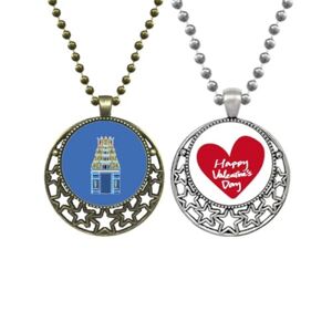 Beauty Gift Singapore Greeting Building Pendant Necklace Mens Womens Valentine Chain