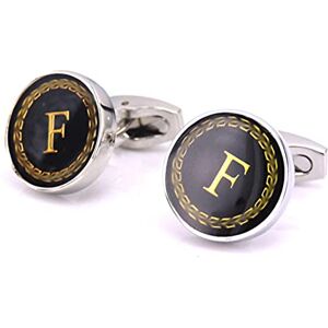 REXOUS 1 Pair Fashion Letter Cufflinks The English Alphabet Cufflinks Men Shirt Charm Cufflinks-F