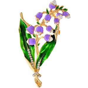 Ljqzfwxx Rhinestone Magnolia Flower Brooches for Women Weddings Bouquet Enamel Brooch Pins Plant Jewelry (C (A As the picture shows)