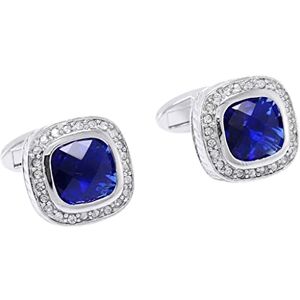 Asdchzen Jewelry Men'S Cufflinks Square Cufflinks For Mens French Shirt Blue Crystals Cuff Links Wedding Man Jewelry (A)