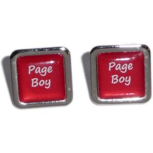 Glam - Wedding Cufflinks/red Page Boy Red Square Wedding Cufflinks.