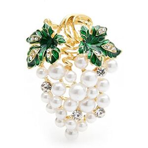 Haoduoo Enamel Full White Grape Brooches Women Alloy Weddings Banquet Brooch Pins (Color : A, Size