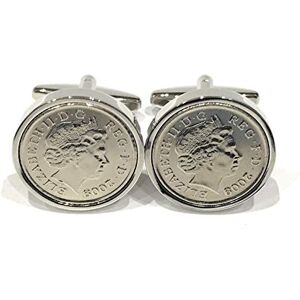 Rstrading Premium 2009 15th Crystal wedding Anniversary 14 year Crystal birthday/Anniversary Coin cufflinks