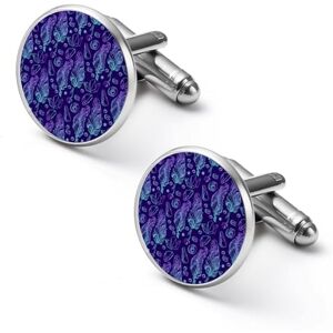 Nudquio02351 Colorful Crystals Gems&feather Personalized Cufflinks For Men Shirts Accessories Silver Jewelry Business Wedding Anniversary 2.0cm