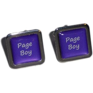 Glam - Wedding Cufflinks/purple Page Boy Purple Square Wedding Cufflinks.