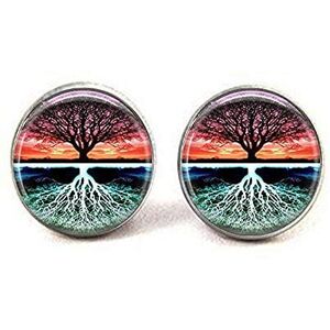 Dndeez Tree CuffLinks Tree of Life Sunset Nature Art