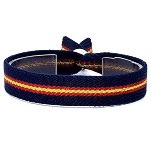 BDM Spain Flag Bracelet for Men and Women Made of Navy Blue Military Green or Red Fabric Elastic and Adjustable 10 and 15 mm Choose Size