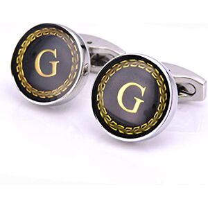 REXOUS 1 Pair Fashion Letter Cufflinks The English Alphabet Cufflinks Men Shirt Charm Cufflinks-G