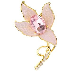 Shoukaii Women Vintage Rhinestone Enamel Lily Flower Brooch Beautiful Elegant Accessories (Color : B, Size (Color : B, Size (Color : B, Size : As the picture shows)