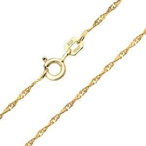 Bling Jewelry Thin Singapore Link Chain 1.5 MM 020 Gauge For Women Necklace Gold Plated .925 Sterling Silver Made In Italy 16 Inch
